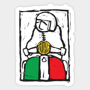 Classic Retro, Vintage,  Scooter, Scooterist, Scootering, Scooter Rider, Mod Art Sticker